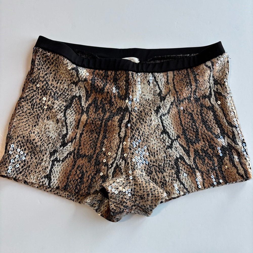 BN9 Sequin Animal Print‎ Shorts Women XS Y2K Party Shorts